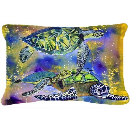 Carolines Treasures Carolines Treasures 8394PW1216 12 x 16 In. Turtle Indoor & Outdoor Fabric Decorative Pillow 8394PW1216